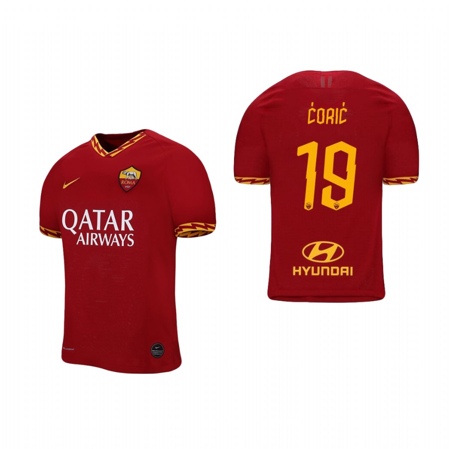 Men's Roma #19 Ante Coric Red 2019 Soccer Club Home Official Jersey